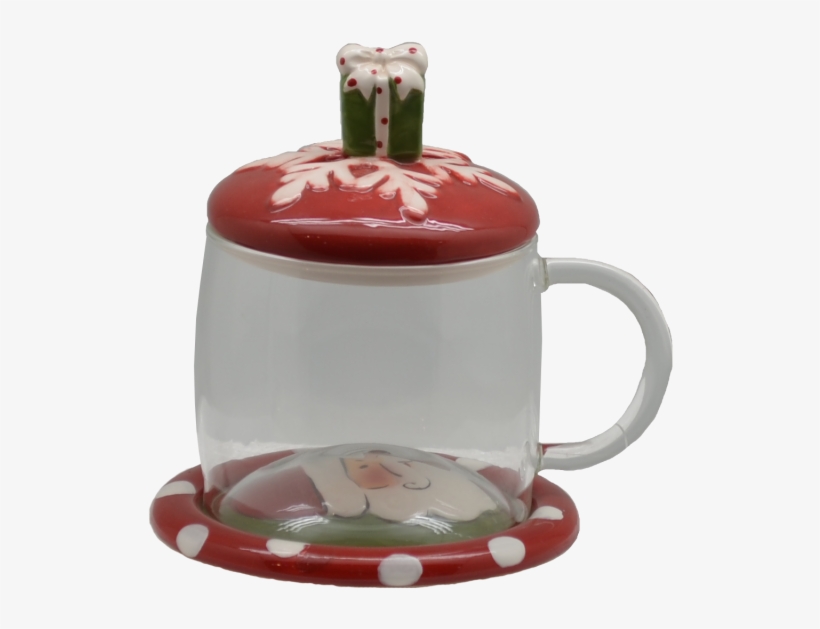 2pcs Taza De Cafe Transparente/roja Santa 13cm - Serveware, transparent png #8371061