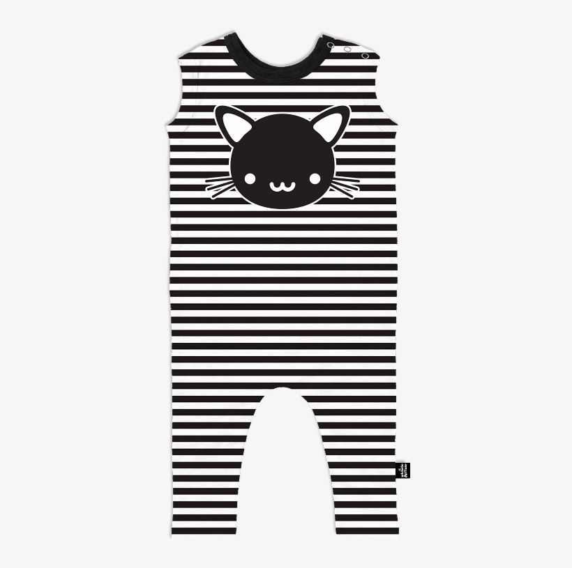 Whistle & Flute Kawaii Cat Romper - T-shirt, transparent png #8371309