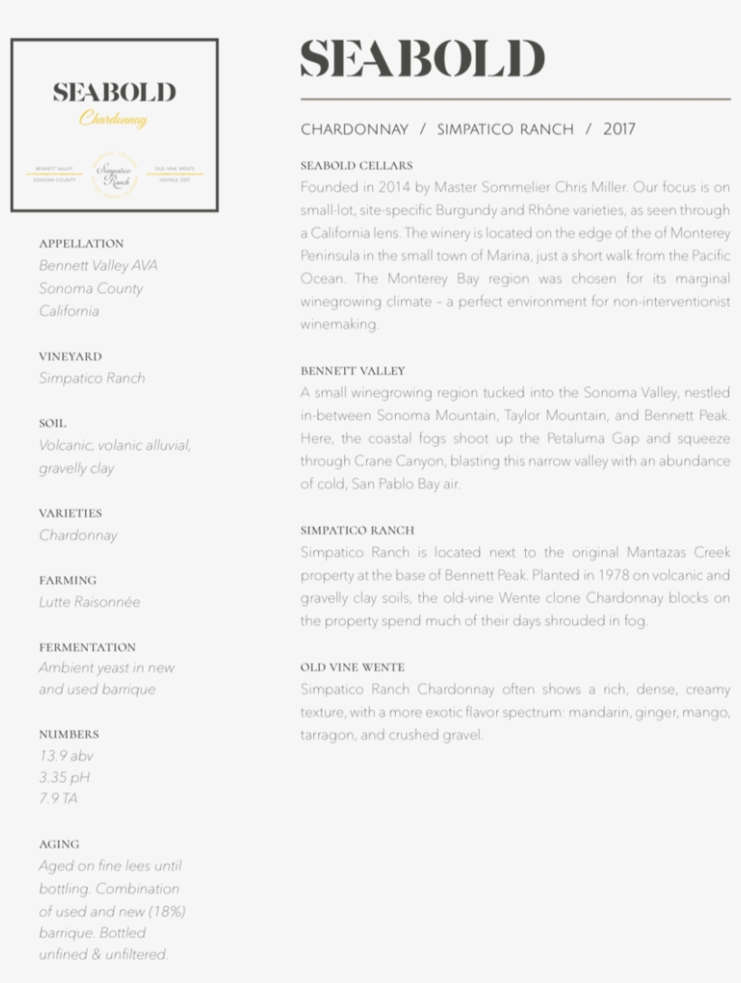 Appellation Bennett Valley Ava Sonoma California Vineyard - Document, transparent png #8371710
