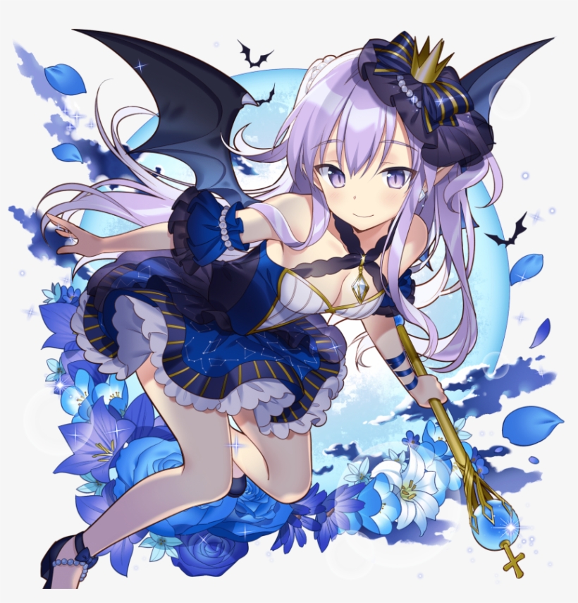 1girl Bare Shoulders Black Wings Blush Breasts Cleavage, transparent png #8371823