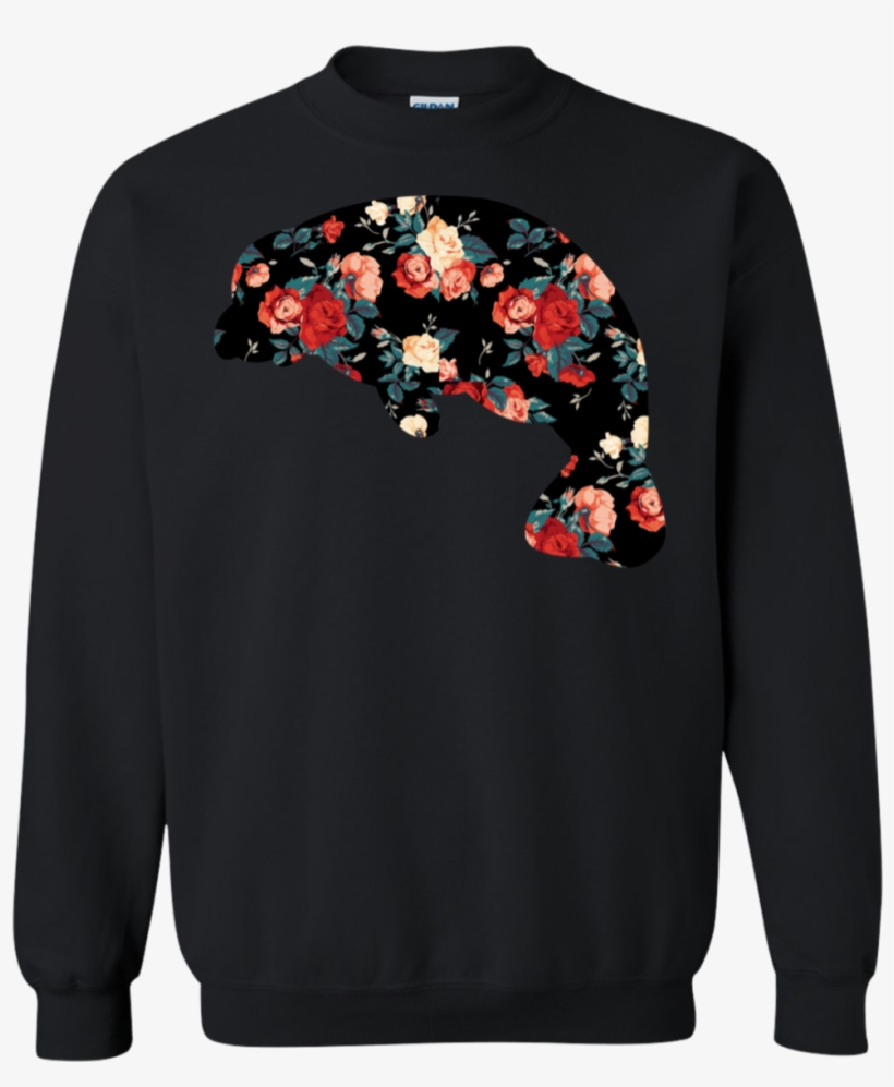 Manatee Lovers Vintage Roses Sweatshirt - Ugly Ford Christmas Sweater, transparent png #8371902