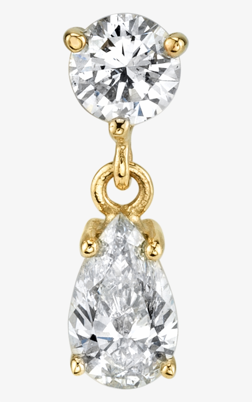 Diamond Teardrop Earring - Diamond, transparent png #8372463