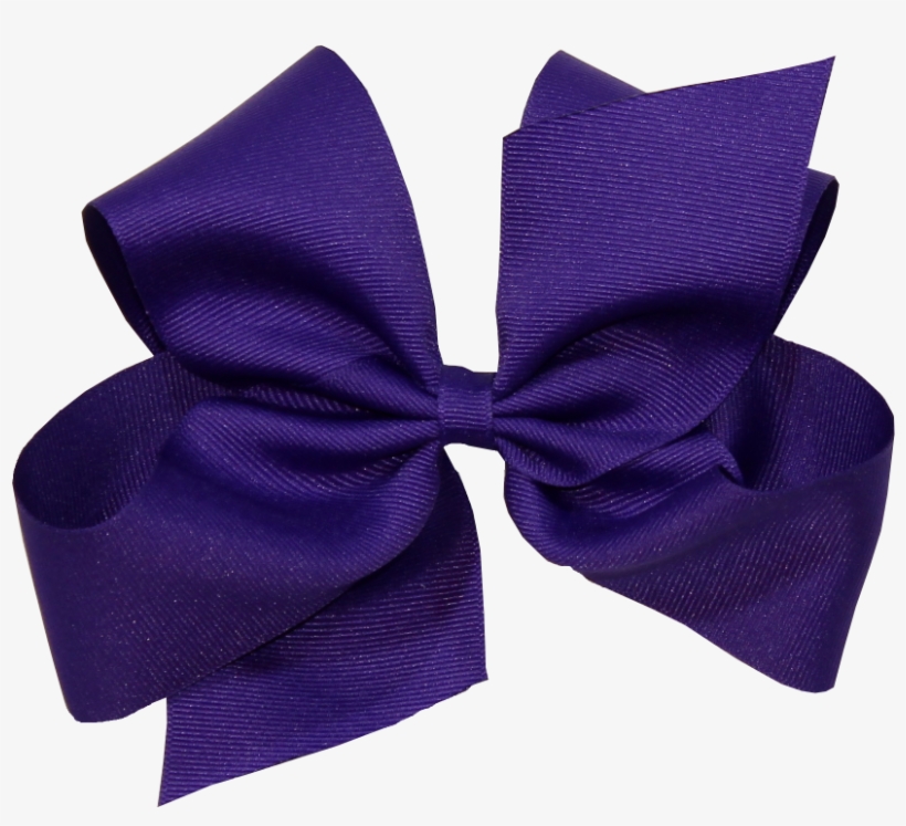 Wee Ones Hair Bow- Clemson Purple - Satin, transparent png #8372488