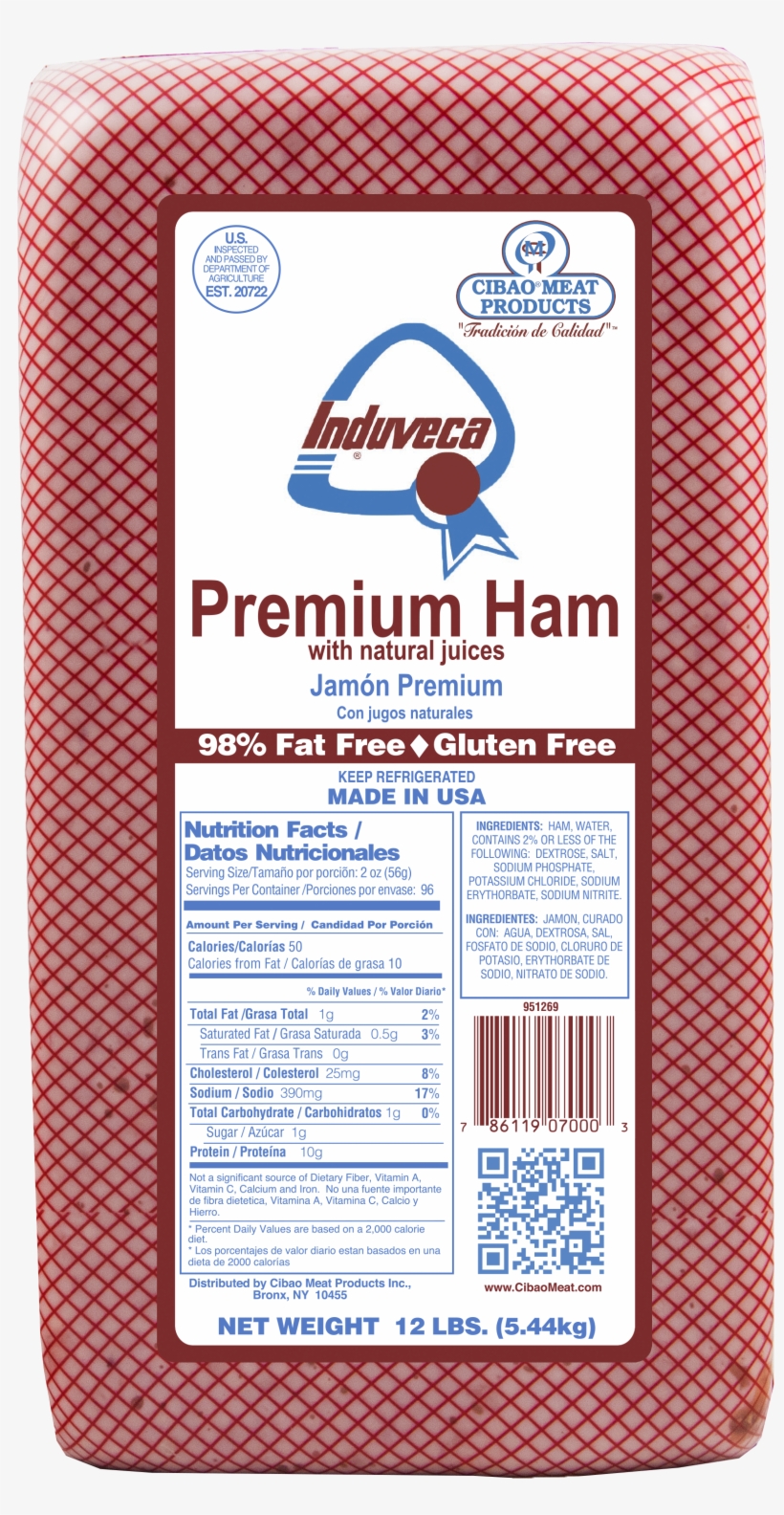 Induveca Premium Ham - Dairy, transparent png #8372611