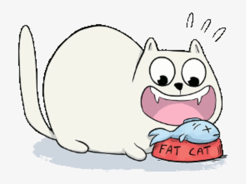 Fatcat Eating - Cartoon, transparent png #8374584