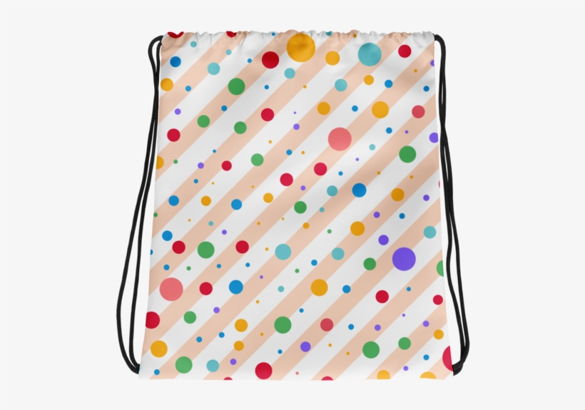 Multi Colored Polka Dots And Stripe Pattern Drawstring - Polka Dot, transparent png #8375196