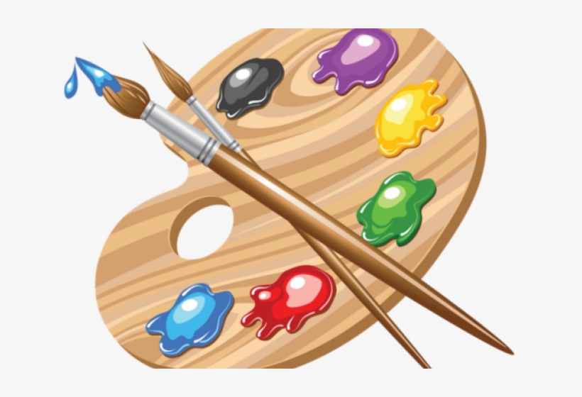 Paint Brush Clipart Arte - Art Palette, transparent png #8375960