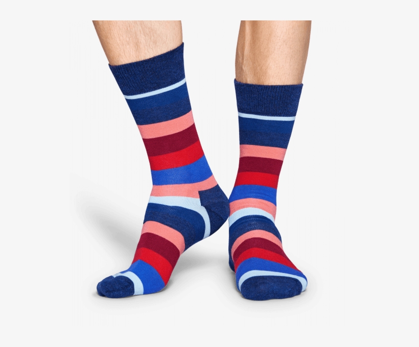 Happy Socks, Color Striped Socks With Pattern Stripes - Hockey Sock, transparent png #8376183