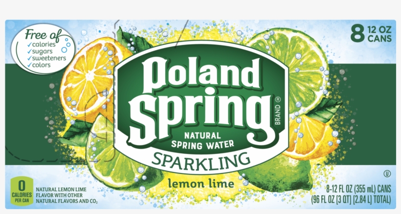 Poland Spring Lemonade Lime Sparkling Water, 12 Fl - Lime, transparent png #8376246