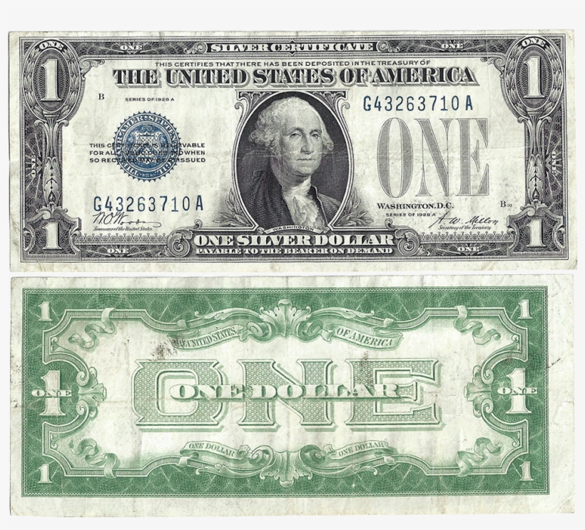 1928a 1 Silvercert V=1530739475 - One Dollar, transparent png #8376605