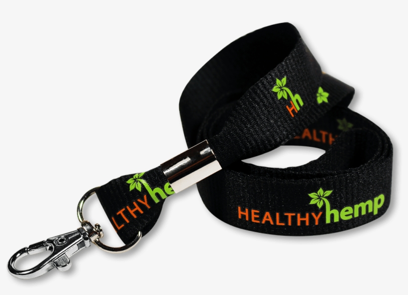 Healthy Hemp Logo Lanyard Black Background With Colored - Strap, transparent png #8377010