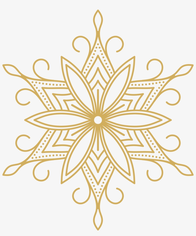 Gold Snowflake - Flower Design Laser Cutting, transparent png #8377295