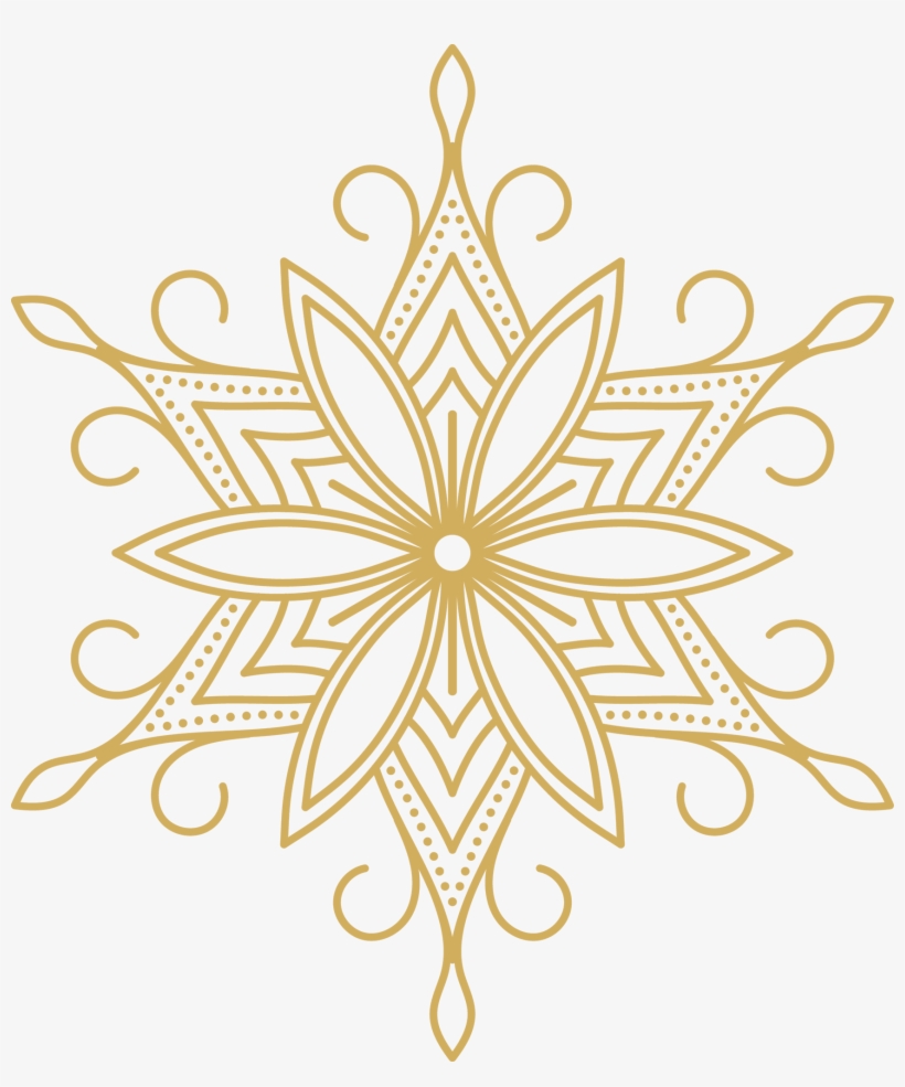 Gold Snowflake - Flower Design Laser Cutting, transparent png #8377295