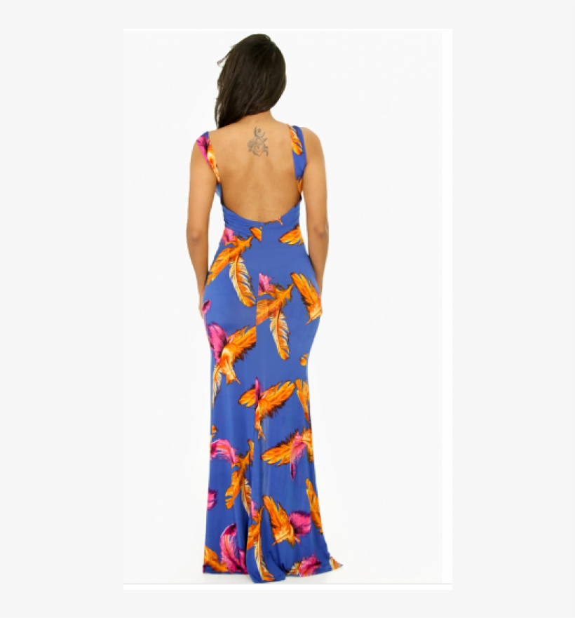 This Maxi Dress Features A V-neckline, Low Scoop Back, - Gown, transparent png #8377757