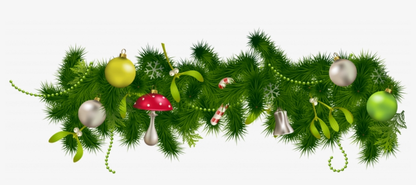 Garland Clipart Pine Cone - Green Christmas Decor Png, transparent png #8377894