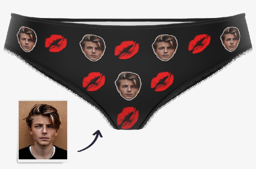 Red Lip Panties Printed Face - Panties, transparent png #8378027