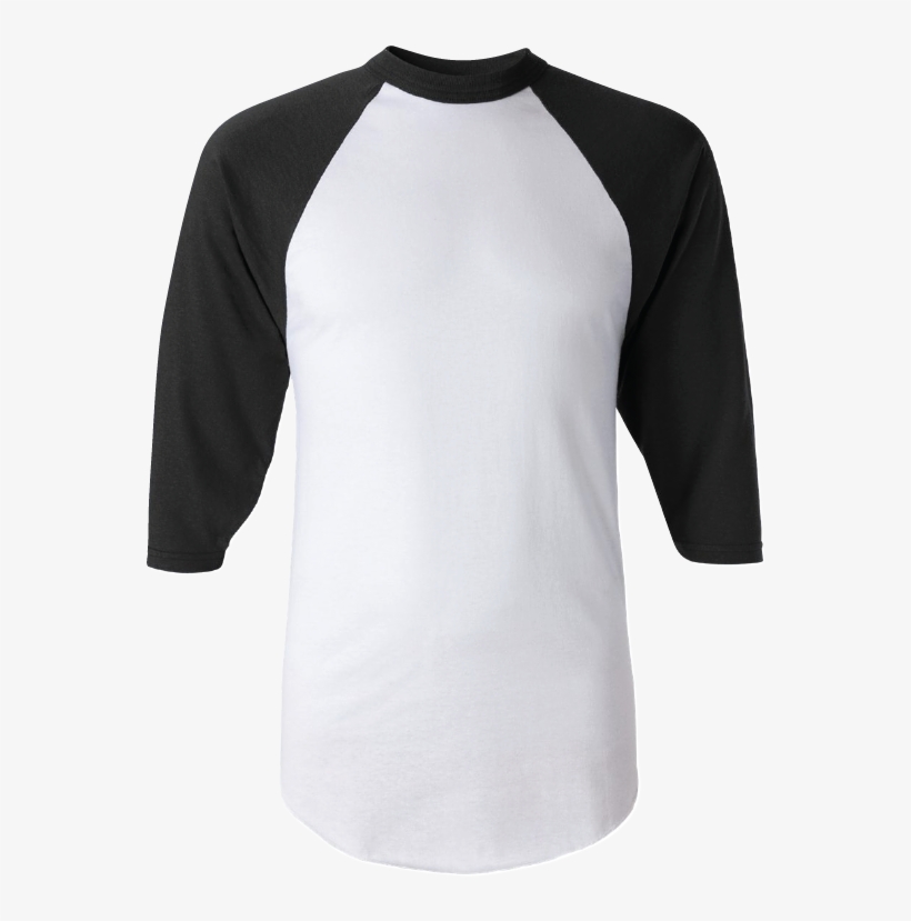 Template Augusta 420 3/4 Sleeve T-shirt - Black And White Baseball Jersey Shirts, transparent png #8378237