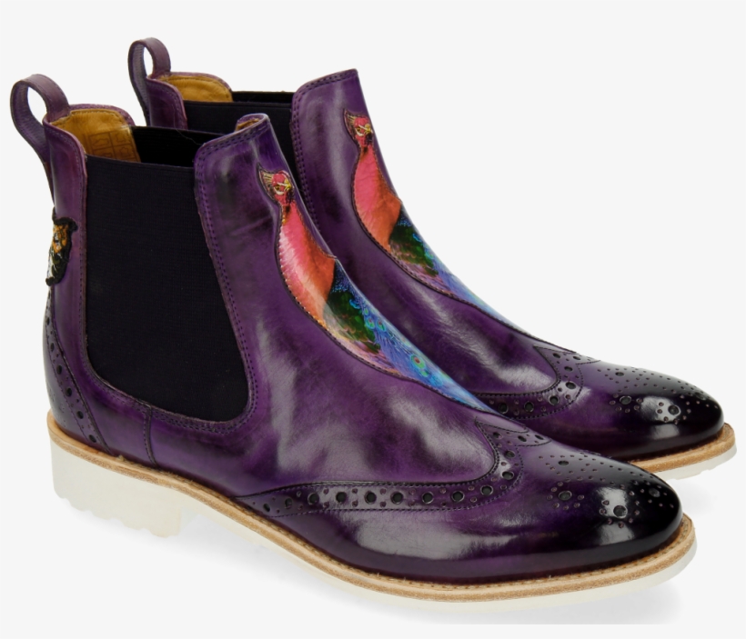 Ankle Boots Amelie 44 Purple Flame Peacock Bee - Melvin & Hamilton, transparent png #8378313