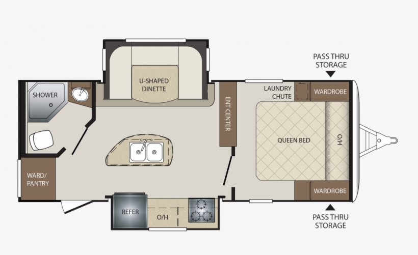 2019 Bullet 220rbi Floor Plan - 2019 Keystone Bullet 243bhs, transparent png #8378451