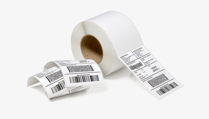Etiqueta Adesiva De Papel Couchê Impressa Com Ribbon - Barcode, transparent png #8378821