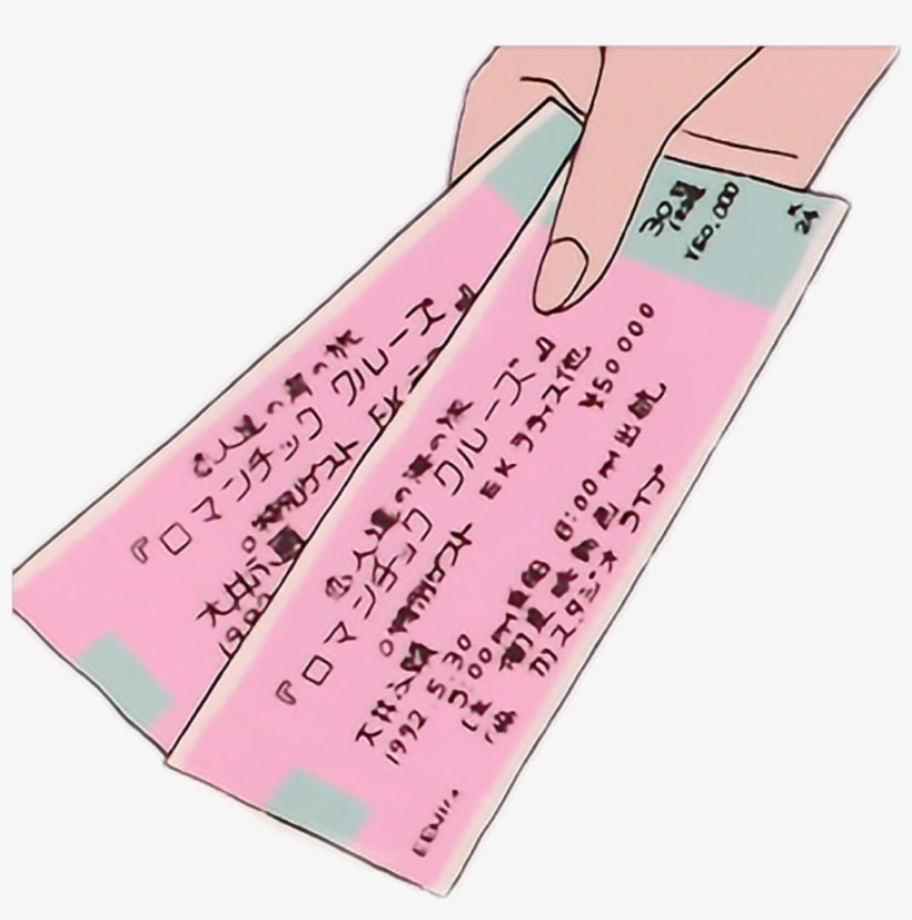 Tikets Stickers Etiquetas Pink Rosa Rosado Verde Green - Pink Aesthetic Anime, transparent png #8379552