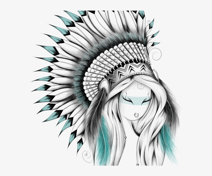 Women T Shirt By Loujah Se Or - Indian Headdress, transparent png #8379790