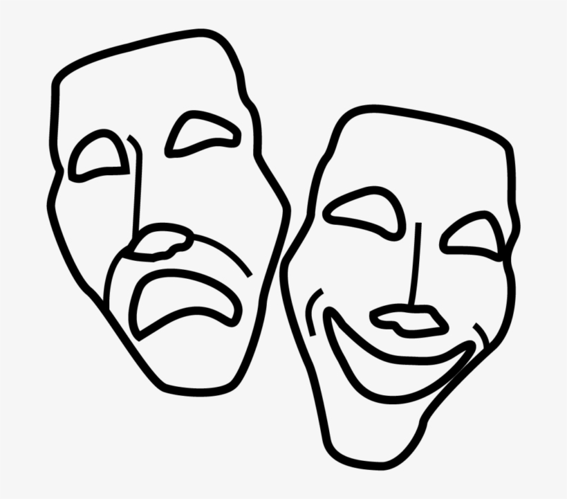 Theatre Masks 1 - Sketch, transparent png #8379982