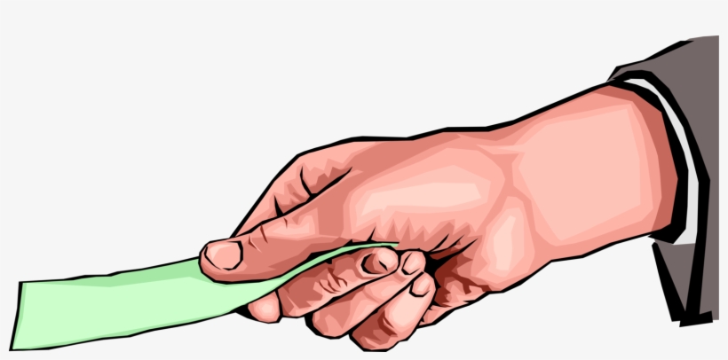 Vector Illustration Of Hand Receiving Or Giving Currency, transparent png #8380116