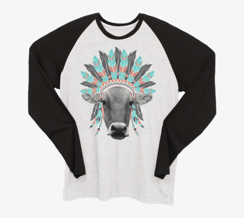 Farm Girl Headdress Boyfriend Raglan Tee - Burro, transparent png #8380302