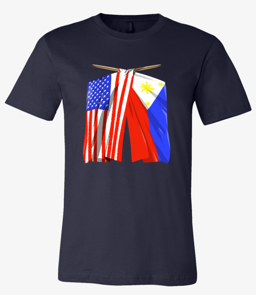 Philippines Flag T Shirt Filipino American Flag Tee - Never Underestimate An Old Man Marines, transparent png #8380901