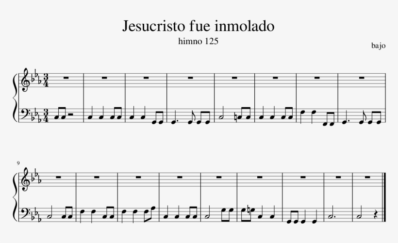 Jesucristo Fue Inmolado Sheet Music For Piano Download - Musical Score Silent Night, transparent png #8381335