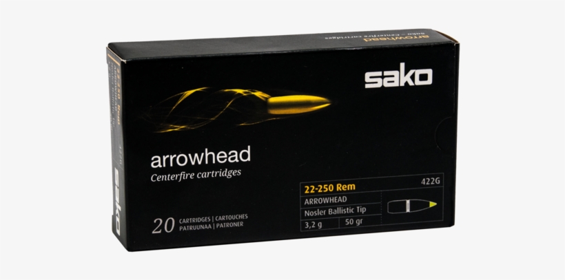 22-250 Arrowhead 50gr Nosler Ballistic Tip - Sako Trg 42, transparent png #8382301