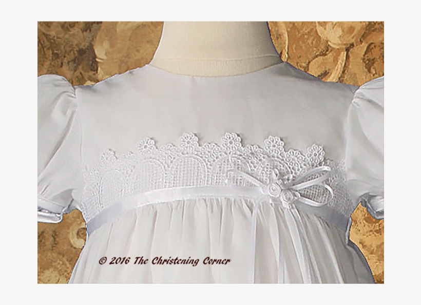 Italian Lace & Ribbon Christening Dress - Lace, transparent png #8382427