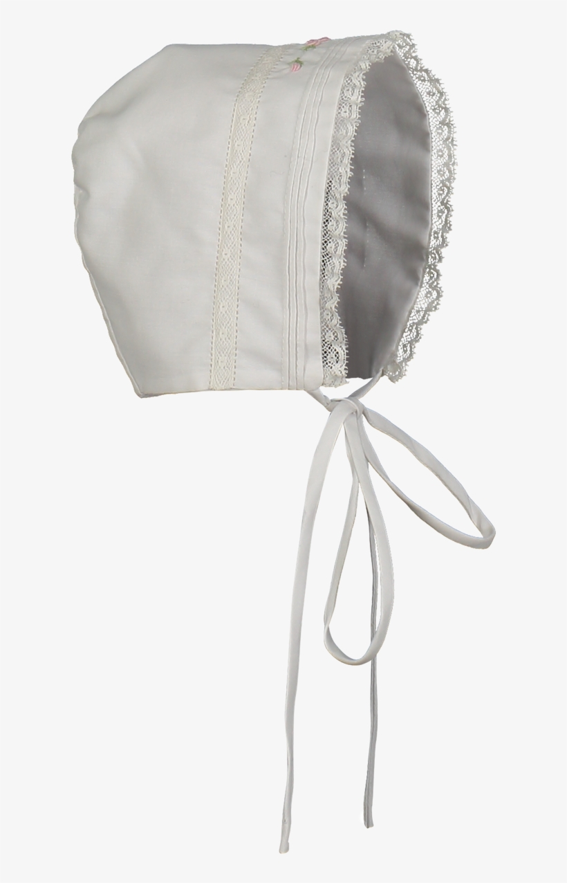 Girls Floral Bullion & Lace Bonnet - Satin, transparent png #8382548