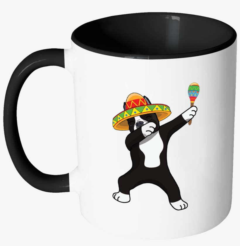 Dabbing Boston Terrier Dog In Sombrero - Supreme Mug, transparent png #8382839