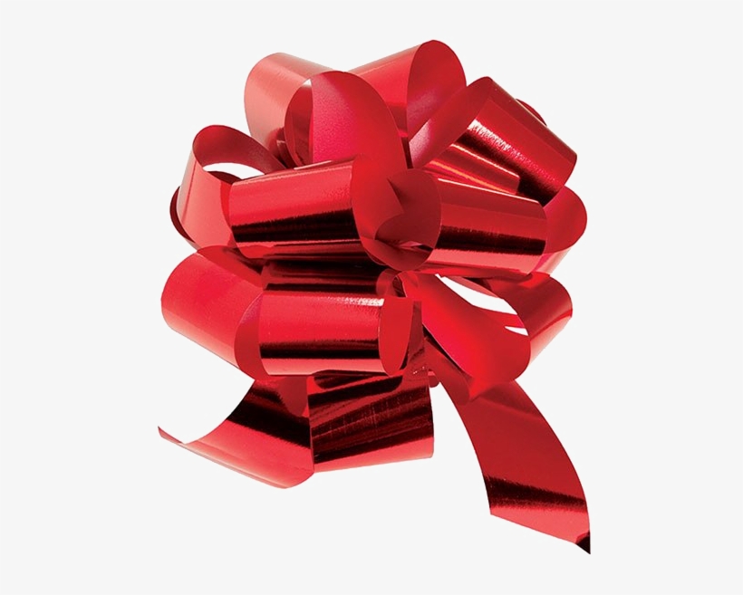 Gift Ribbon Bow Png Free Download - Metallic Red Bow, transparent png #8382966