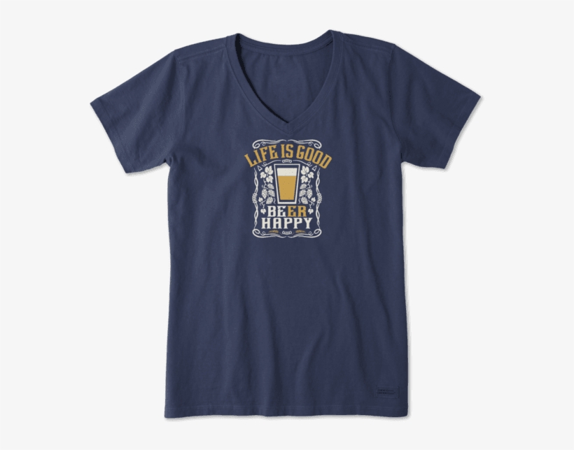 Women's Lig Beer Happy Crusher - Shirt, transparent png #8384237