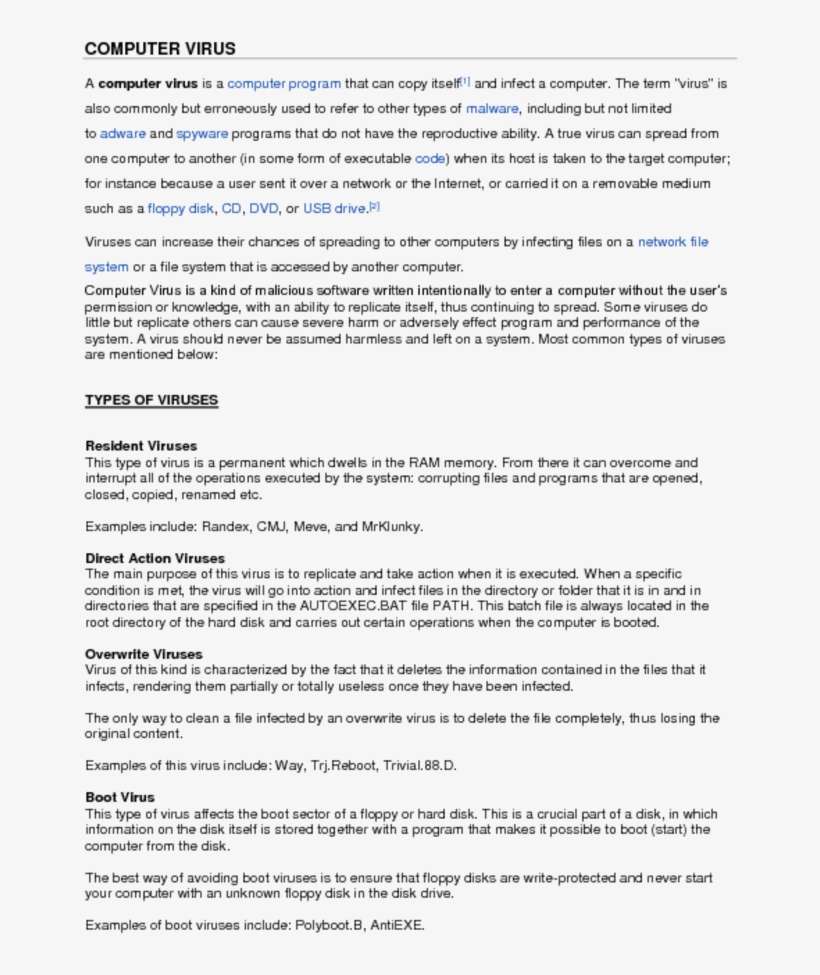 Computer Virusacomputer Virusis Acomputer Programthat - Document, transparent png #8385028