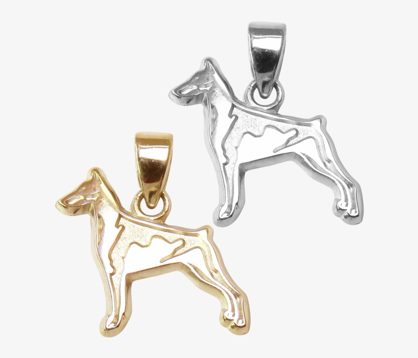 Doberman Pinscher Charm Or Pendant In Sterling Silver - Kishu, transparent png #8385681