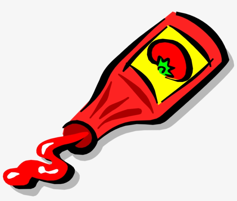 Vector Illustration Of Ketchup Bottle Condiment Of - Ketchup Rysunek, transparent png #8385718