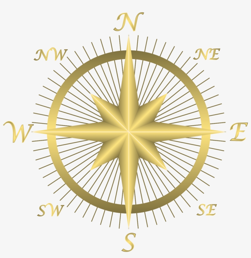Map & Directions - Gold Compass Rose Png, transparent png #8388173