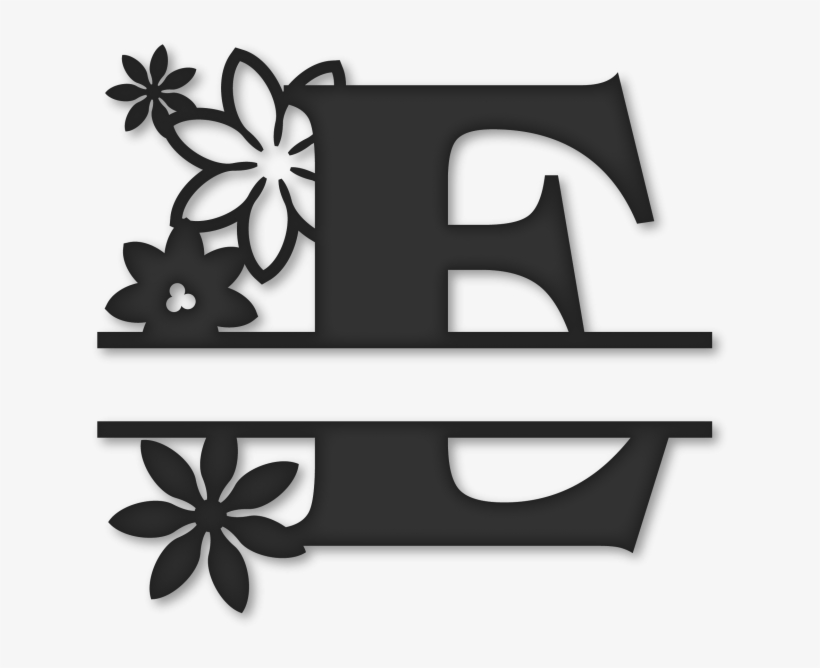Flower Split Monogram E - Split Letter E Monogram, transparent png #8388572