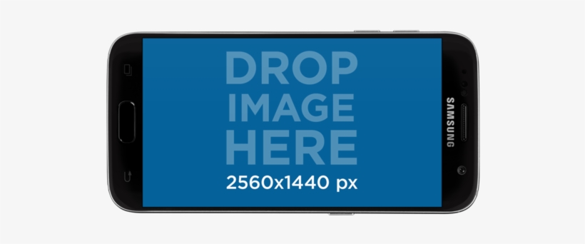 Mockup Of A Samsung Galaxy In Landscape Position Over - Smartphone, transparent png #8389780
