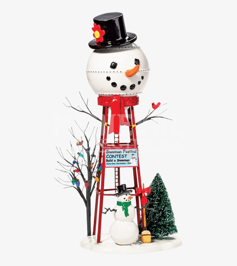 Snowman Water Tower - Department 56 Snowman Watertower, transparent png #8389813