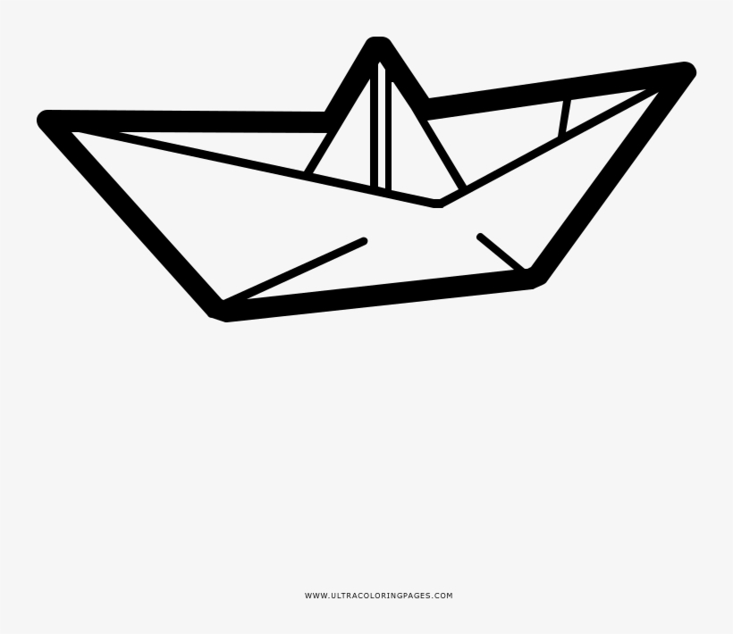 Paper Boat Coloring Page - Imagem De Navio De Papel Para Colorir, transparent png #8390131