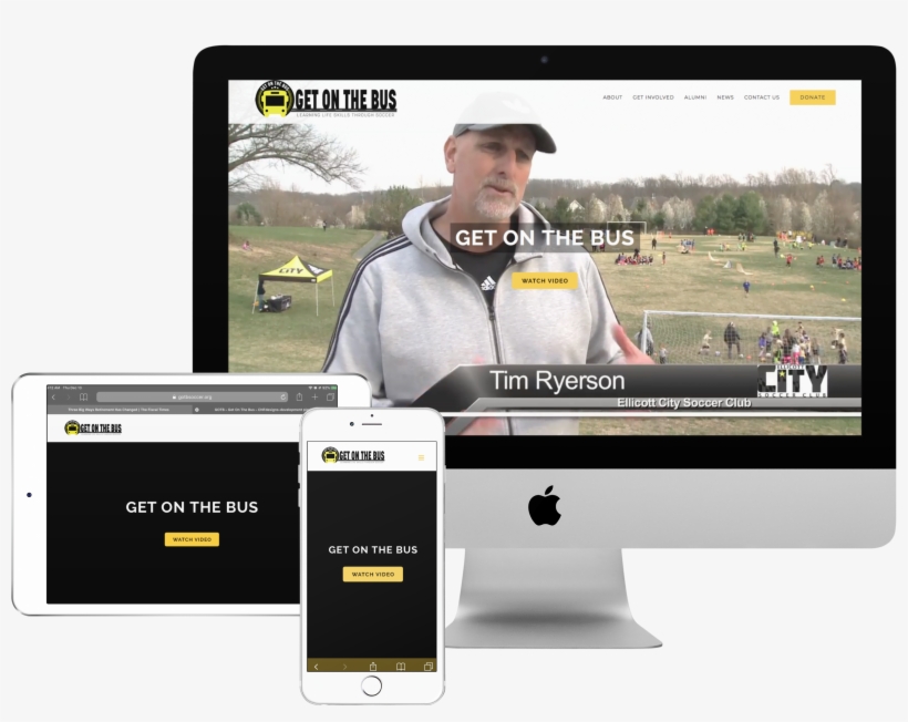 Gotb Responsive Mockup Of An Imac With A White Ipad - Player, transparent png #8390936