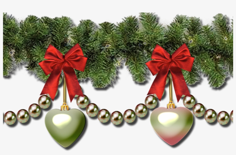 Christmas Wreath Border Clip Art Black And White Library - Border Christmas Garland Png, transparent png #8390980