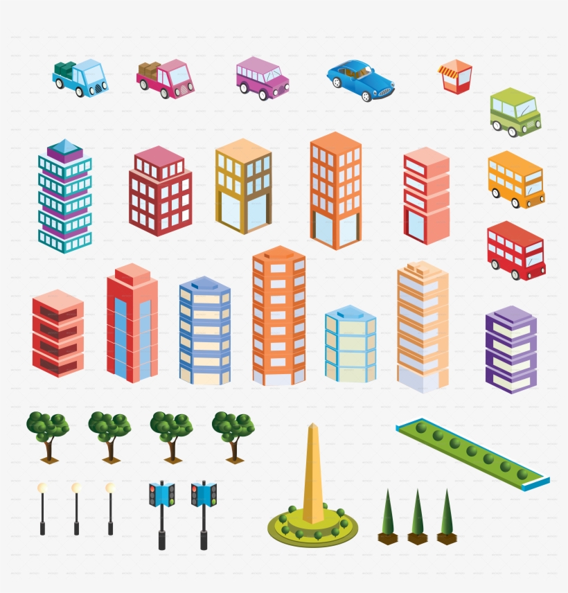 Zipjpgpng/2city3 - Vector Isometric Png, transparent png #8391788