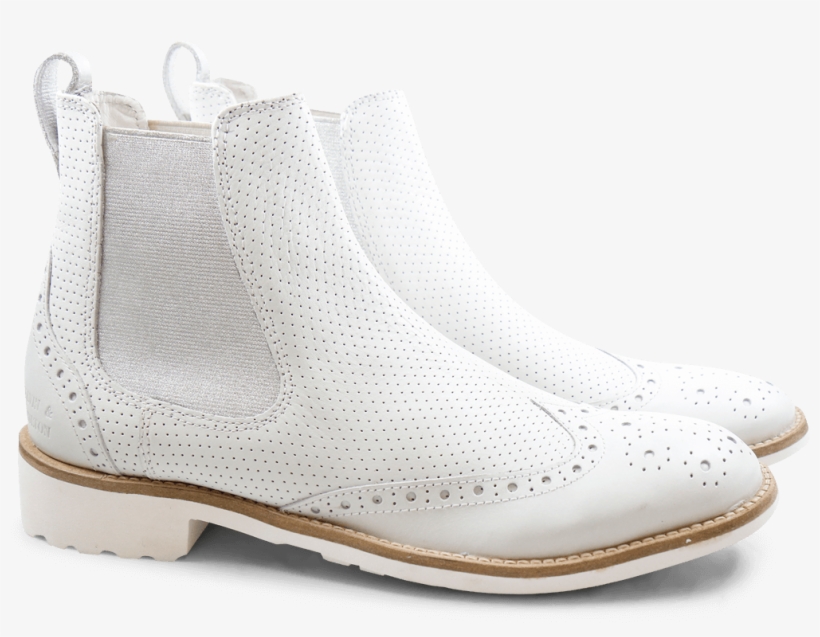 Ankle Boots Ella 5 Powder White Perfo White Laminato - Work Boots, transparent png #8392989