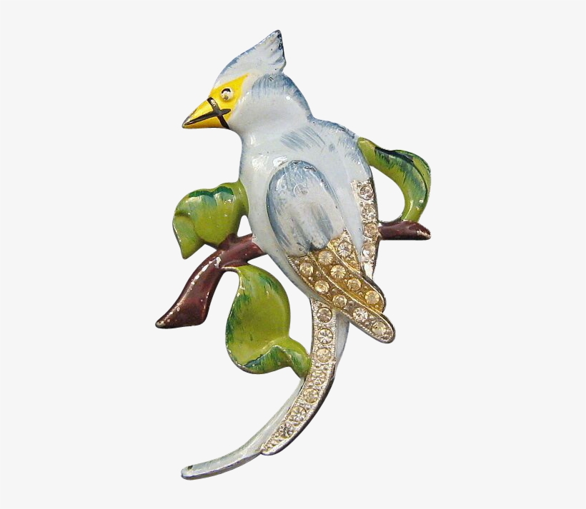 Enamel And Rhinestone Blue Jay Bird Brooch - Jay, transparent png #8393295